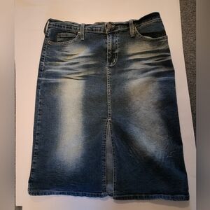 Y2K Denim Washed Midi Skirt Forever 21, Vintage